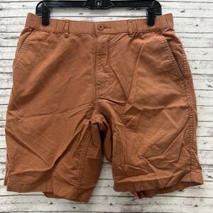 Uniqlo Men's Shorts Burnt Orange Men's M Cotton Linen Drawstring Elastic Waist